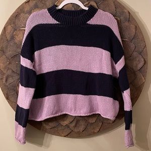 Aerie Striped Cotton Crewneck Sweater